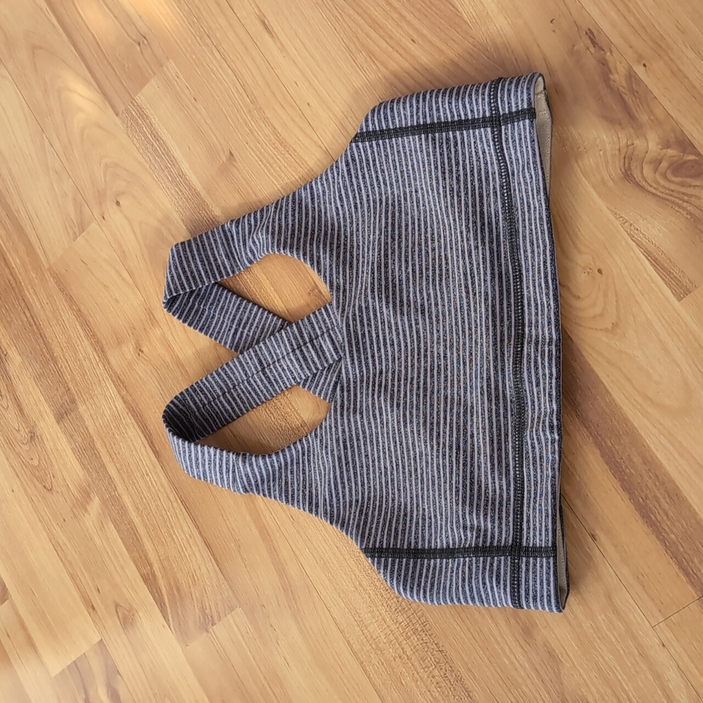 Lululemon All Sport Bra 8 Hyper Stripe Mauvelous Heathered Black